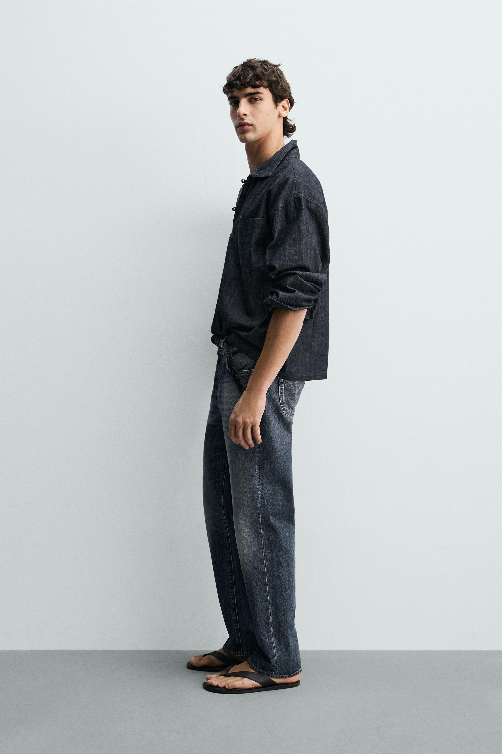 RELAXED FIT DENIM POLO SHIRT